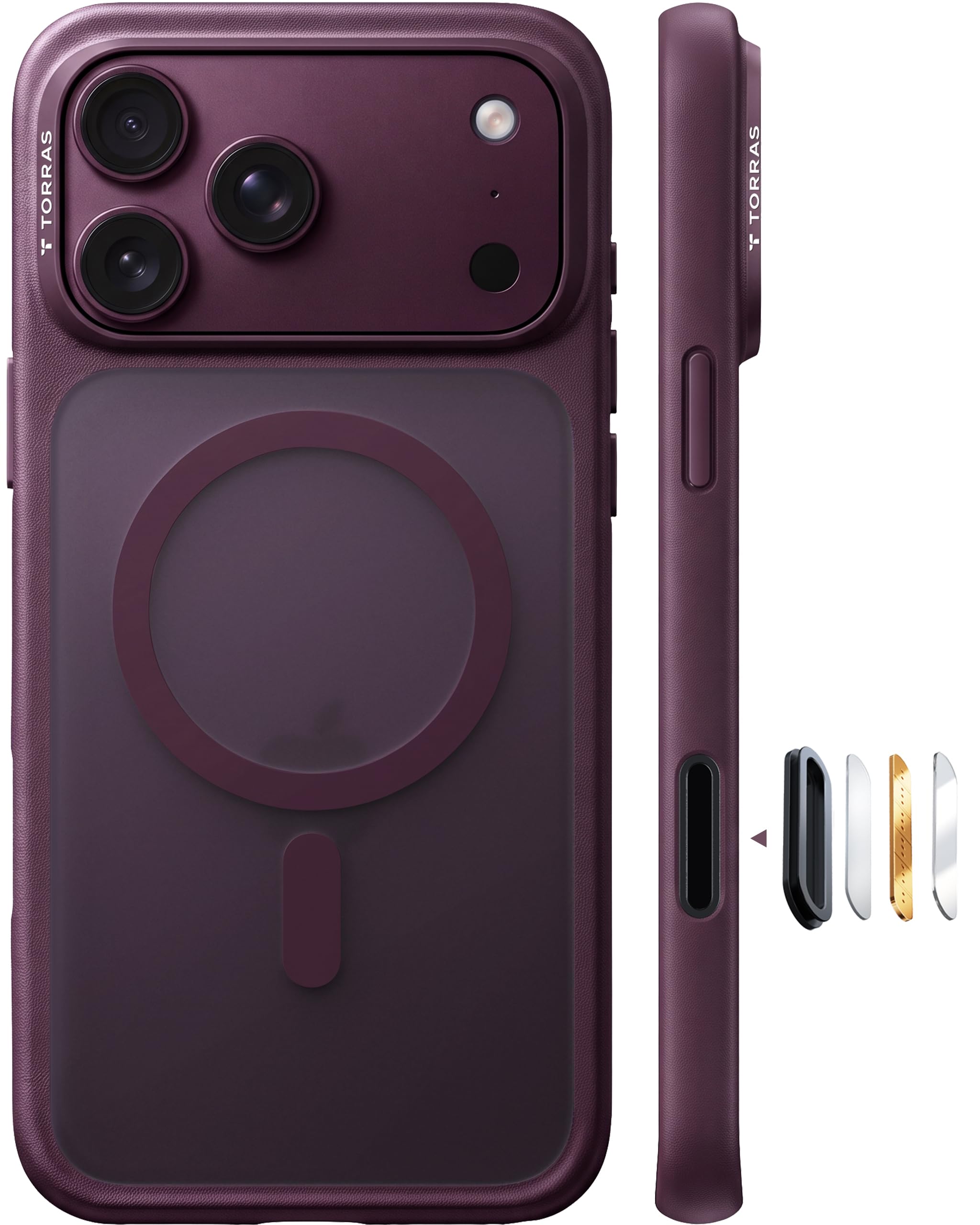 TORRAS iPhone 18 Pro 用ケース【高性能強力マグネット・6年続くロングセラー】3倍米軍MIL規格 パープル
