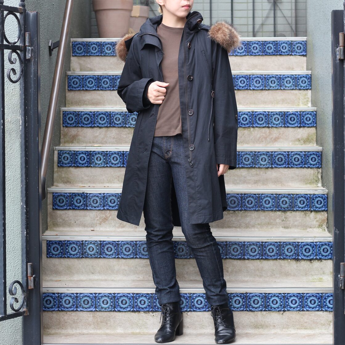 ANYA HINDMARCH QUILTING LINER MODS COAT MADE IN CHINA/アニヤ 