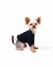 ワッフルニット　プルオーバー　ブラック