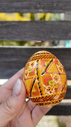 装飾用木製プィサンカ（イースターエッグ）with stand　コロミヤモデル