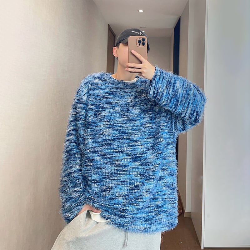 dannyandzeeマルチカラーふわふわニットトップス | mblueshop