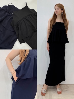 ジョーゼットペプラムワンピース ¥6,200+tax