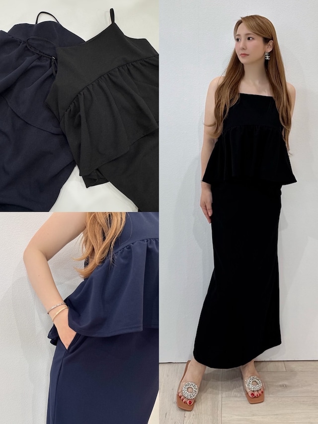ジョーゼットペプラムワンピース ¥6,200+tax