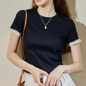 lace trim rib top
