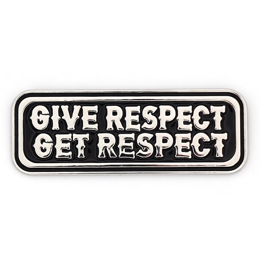 USA オートバイ バイカー モーターサイクルクラブ MC ピンバッジ ロングピン仕様 オリジナル GIVE RESPECT GET RESPECT : BCMP-019