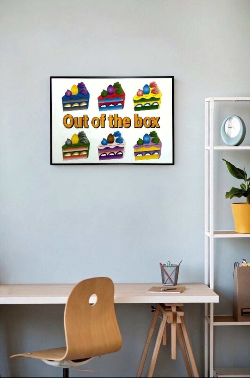 DHD(M)002【フレーム付きインテリアポスターA2　ショートケーキ】