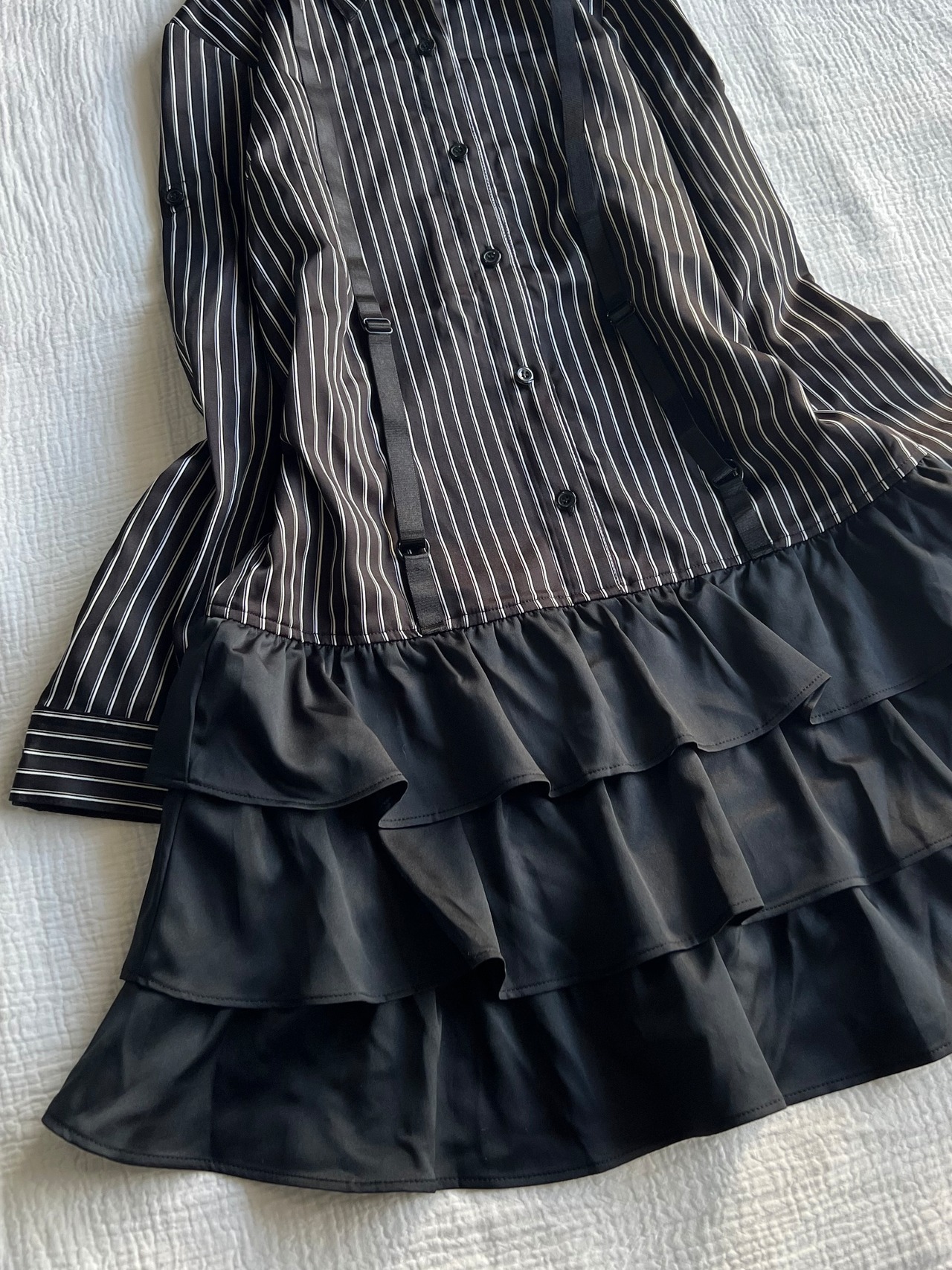 "unknown" Stripe Fril Dress