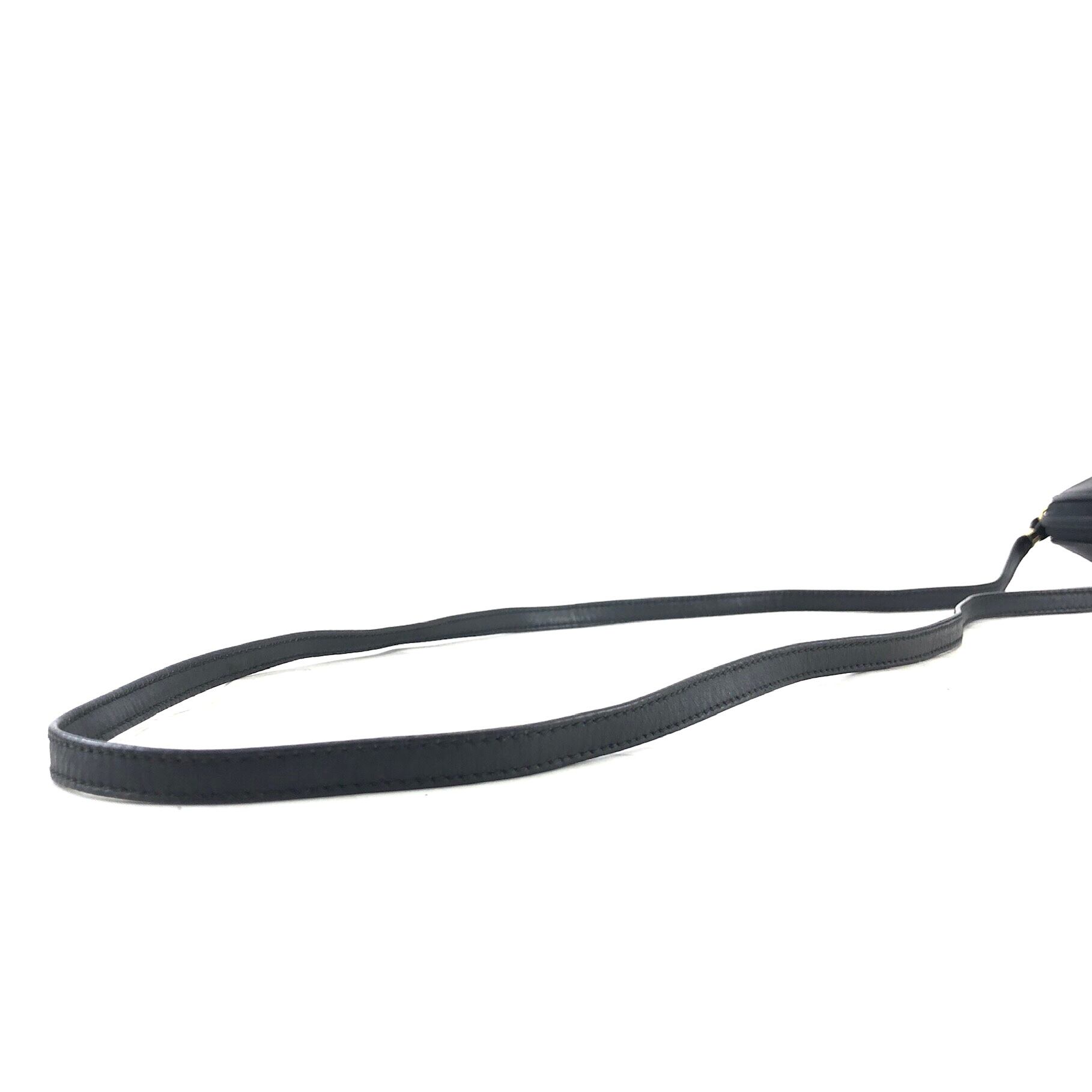 GUCCI グッチ GGロゴ レザー ラウンド ショルダーバッグ ブラック