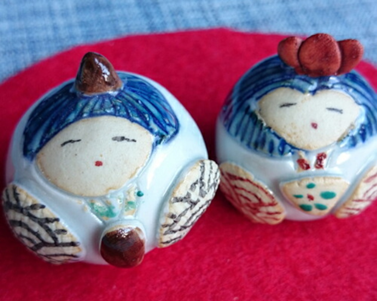 有田焼　小さい置き物　【豆ひな・うさぎ雛】 20-046