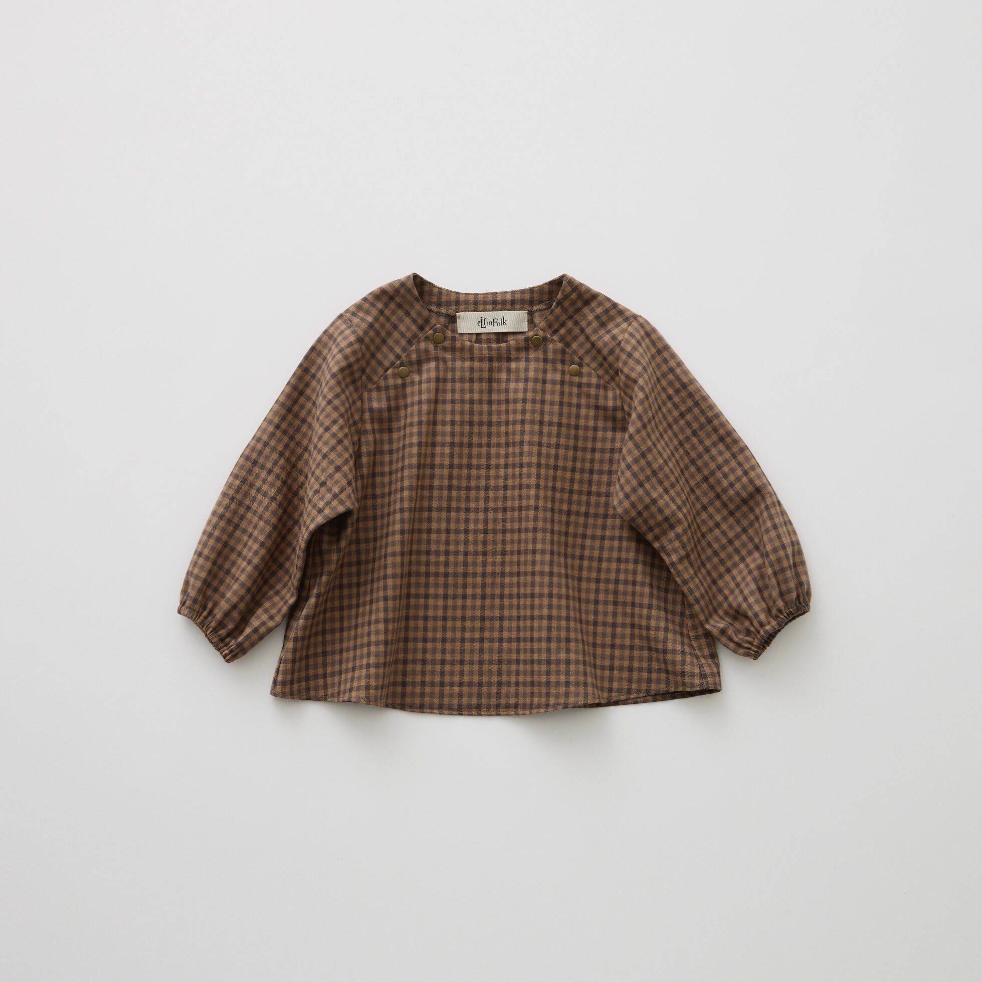 《予約商品 eLfinFolk 2026AW》Country Check Baby Blose / brown / 90・100cm