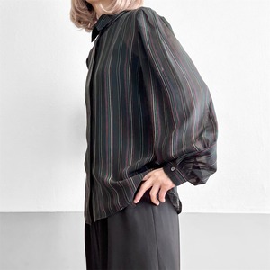 Multicolor Striped Sheer Blouse