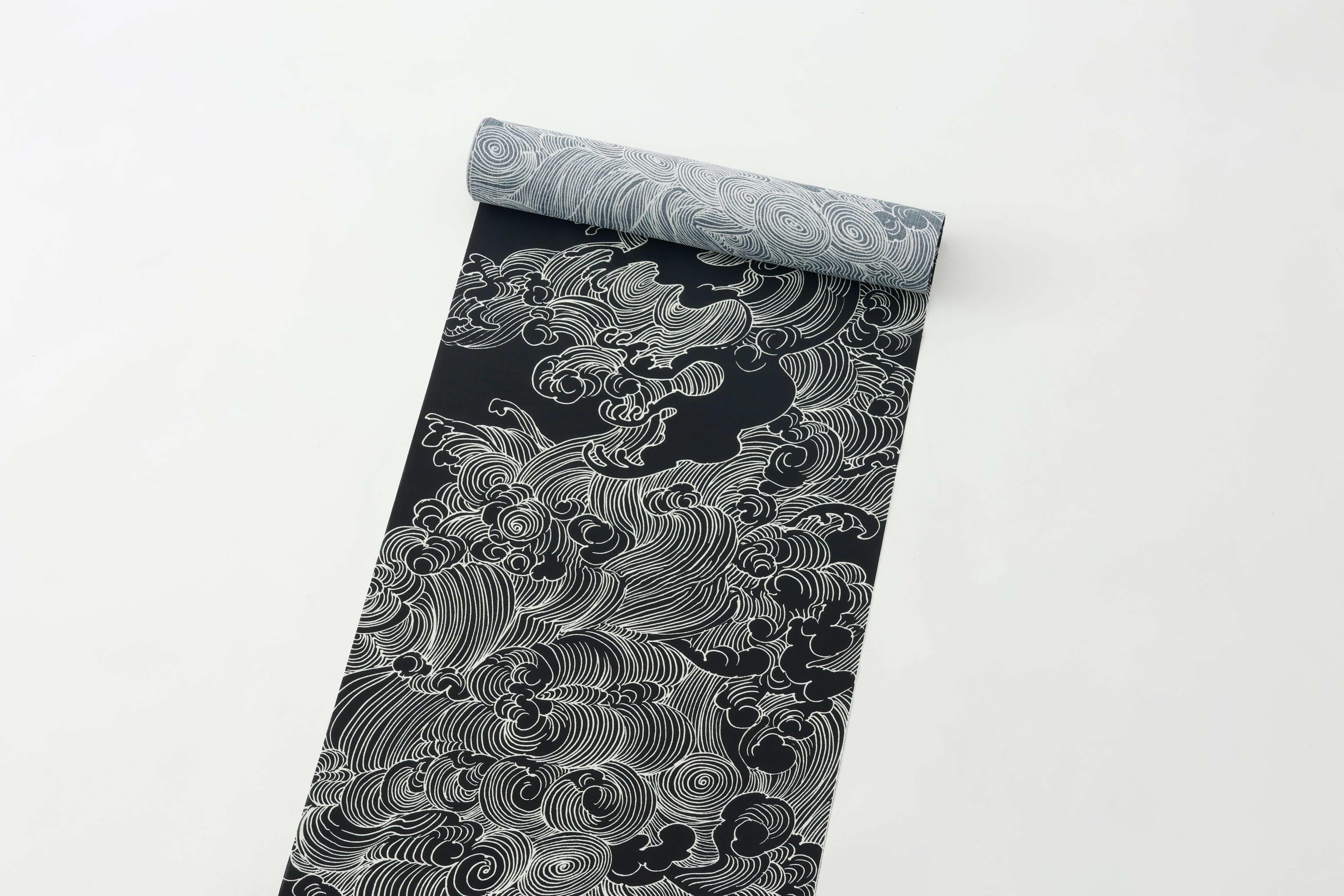 夏小紋「千波万波」濡羽 | 百葉堂 