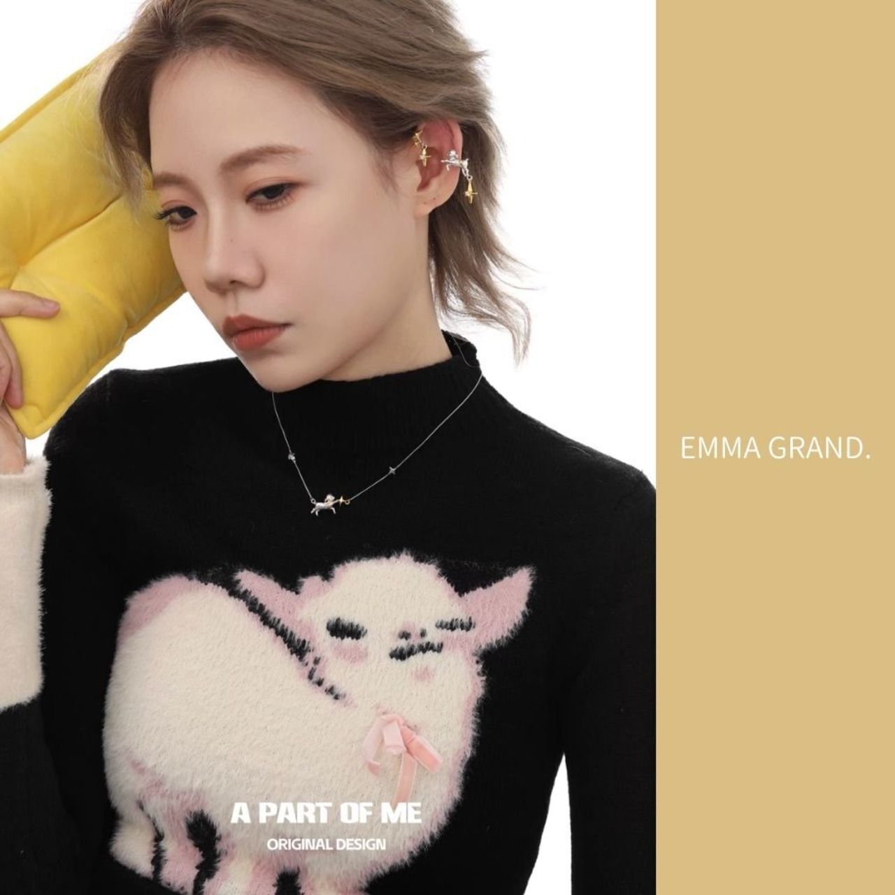 星明かりを抱く仔山羊のナイトスカイネックレス E00646