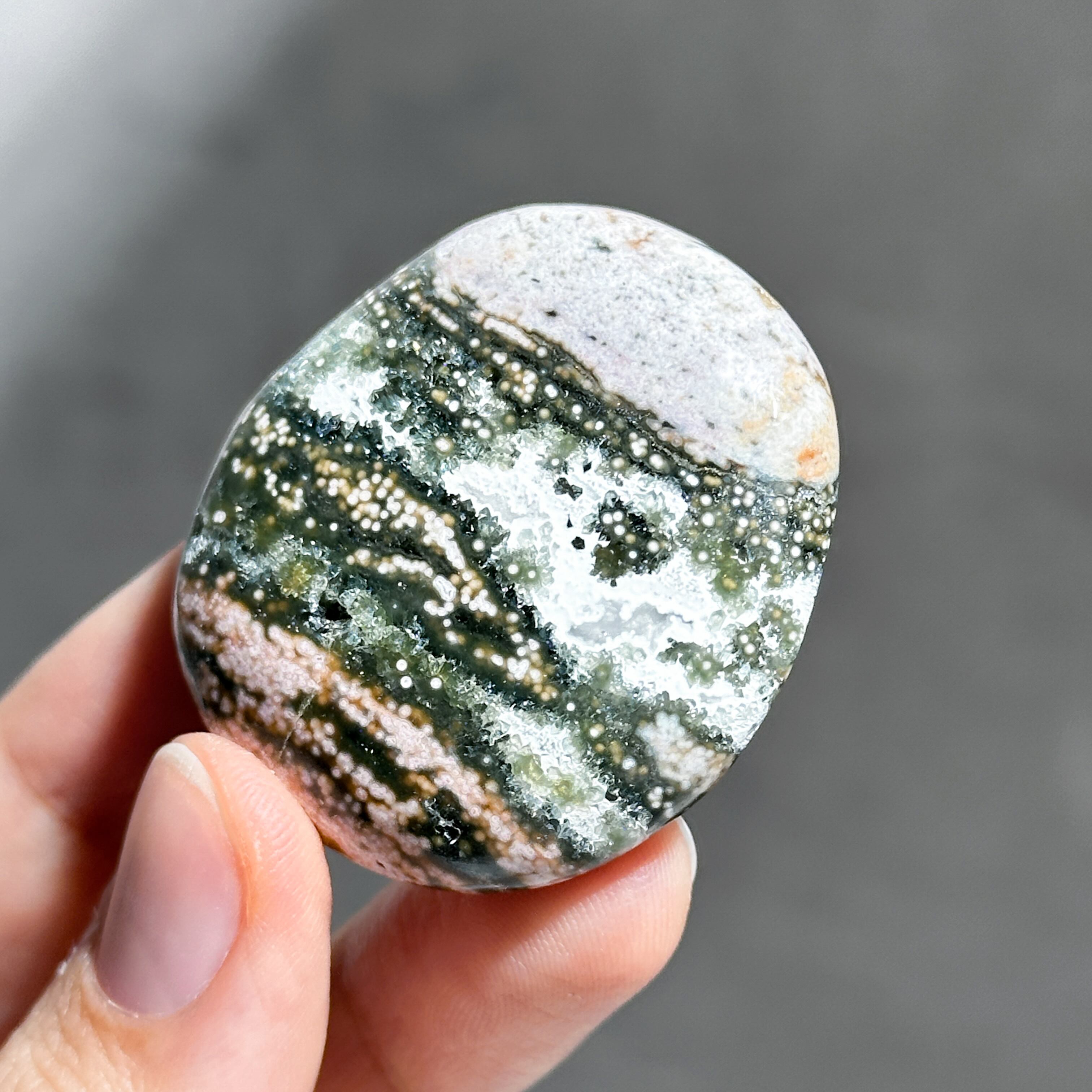 オーシャンジャスパー パームストーン41◇ Ocean Jasper ◇天然石