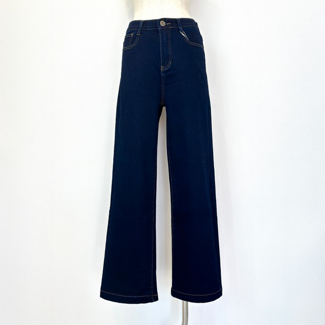 Praia 裏起毛セミワイドデニム【24144】