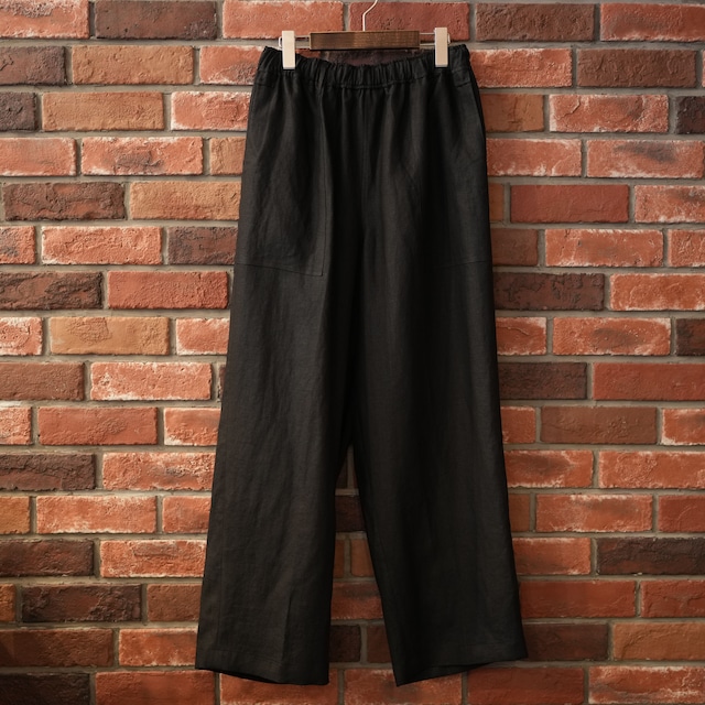 Gorsch the merry coachman(ゴーシュザメリーコーチマン) 24SS "Linen Easy Trousers" -Black-