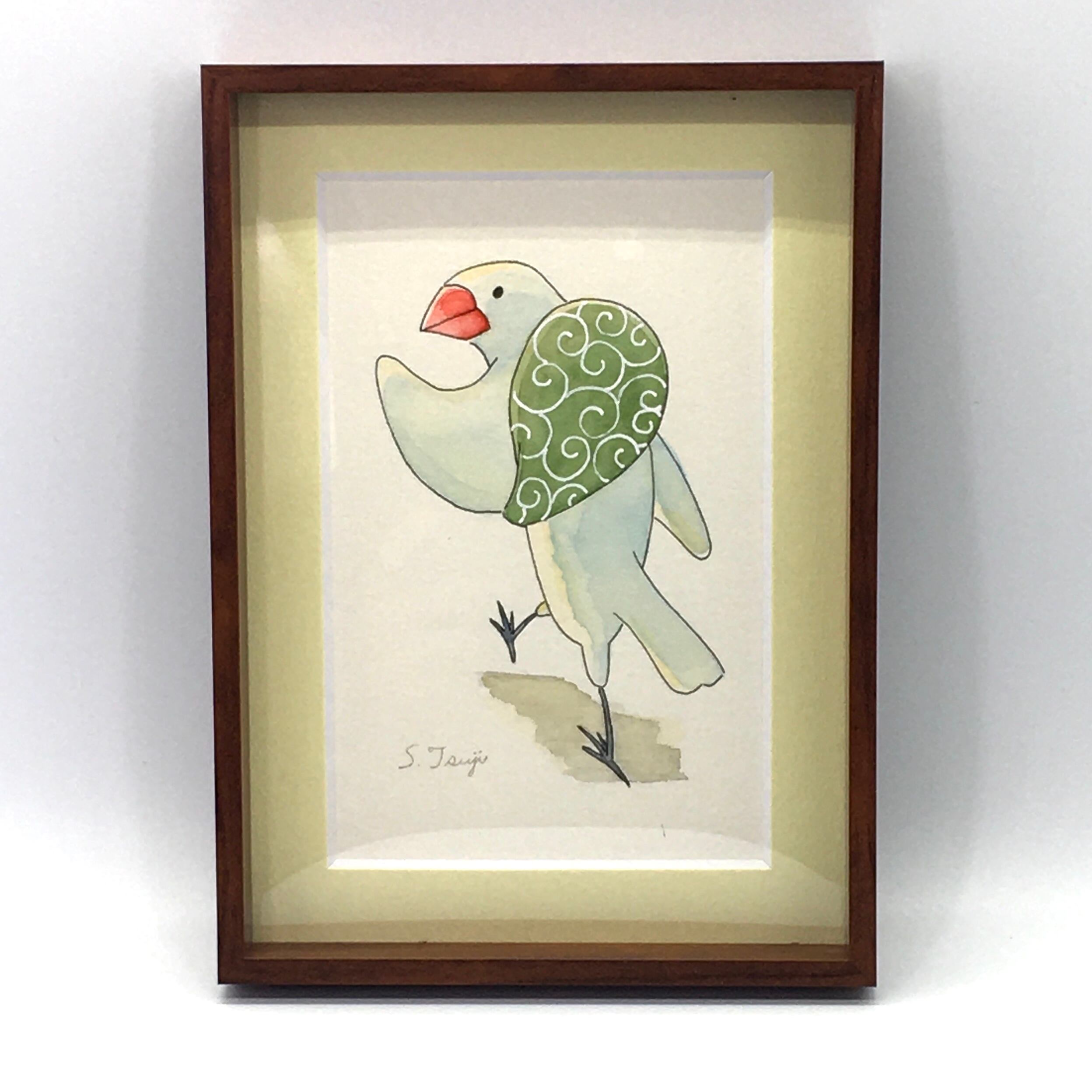 辻佐織】原画「去ってゆくふろしき文鳥」 | HOW HOUSE