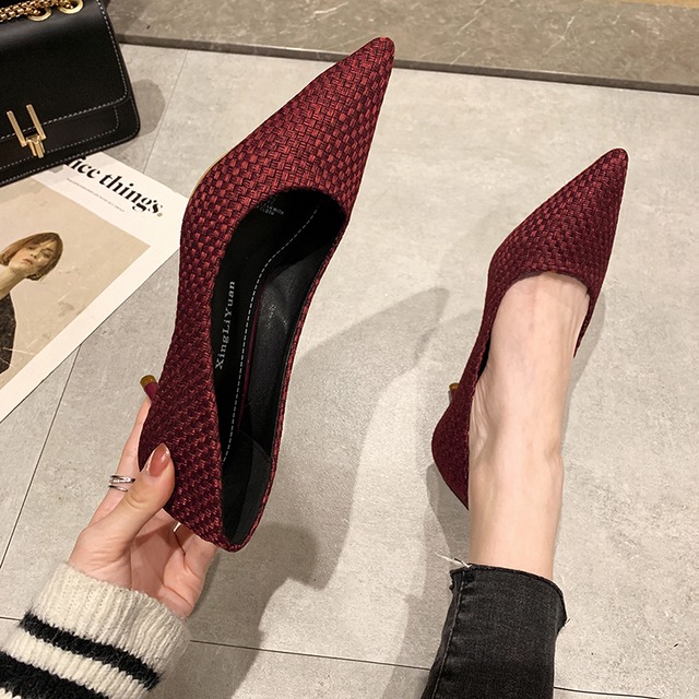 ヒールスプリングスタイルカジュアルシングル 靴 シューズ 春物 フェイクシューズ53302168696