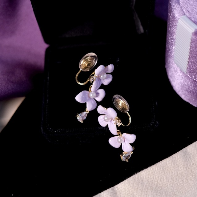 リフェイ 紫藤の花ピアス 실속