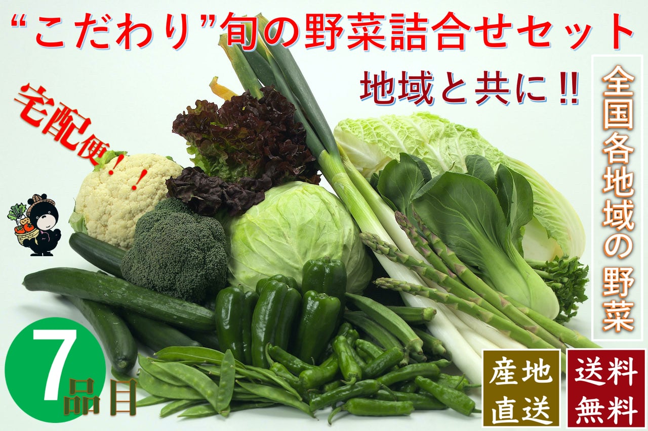こだわり旬の野菜詰合せセット【７種類】宅配サービス【送料無料】　こだわり市場