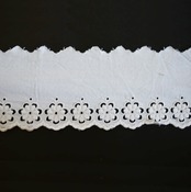フランス アンティーク 小花のホワイトワーク カットワークレース 100cm[sa1029]