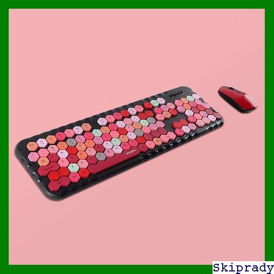 本日限定価格】 ワイヤレスキーボードマウスセット 赤 Mac/Windowsに