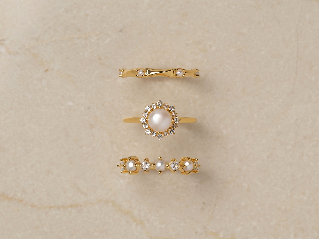 S925 DECORATIVE PEARL RING