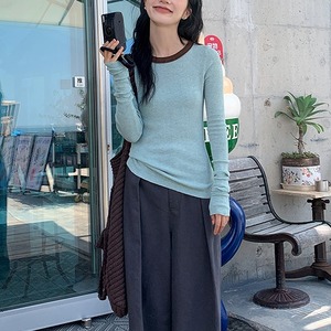 bicolor slim knit　j-0029