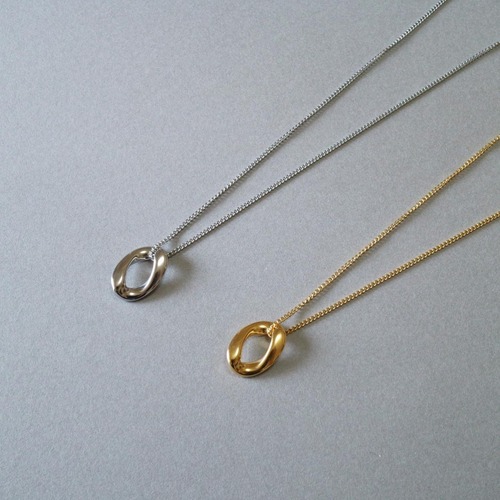 stainless oval necklace N026