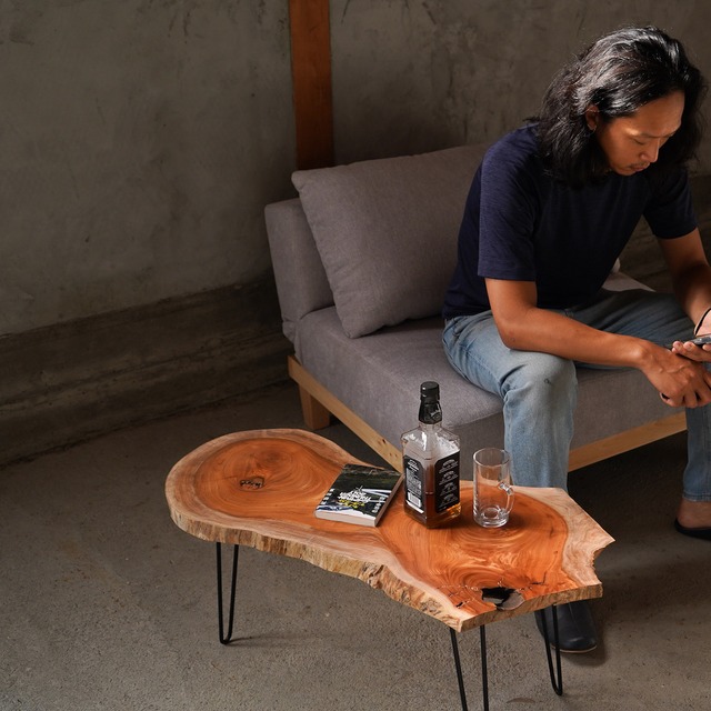 欅の輪切り材 ローテーブル （高さ・カラー変更無料）