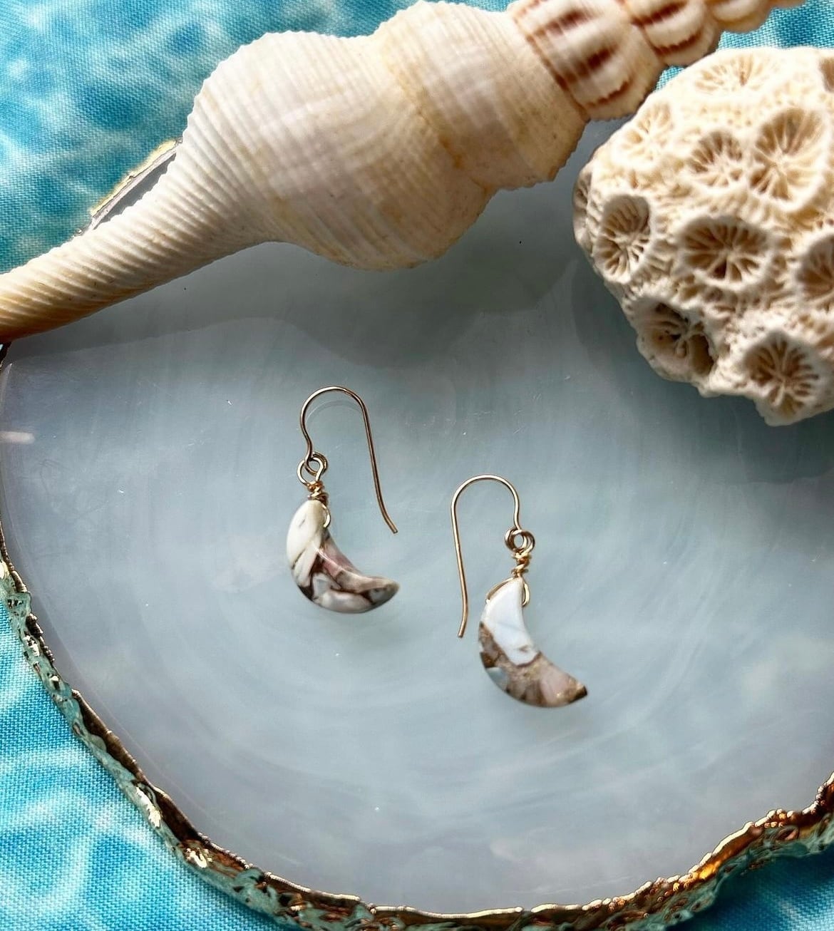 ピンクトルマリンアパタイトコッパー ピアス | LISA Bijoux