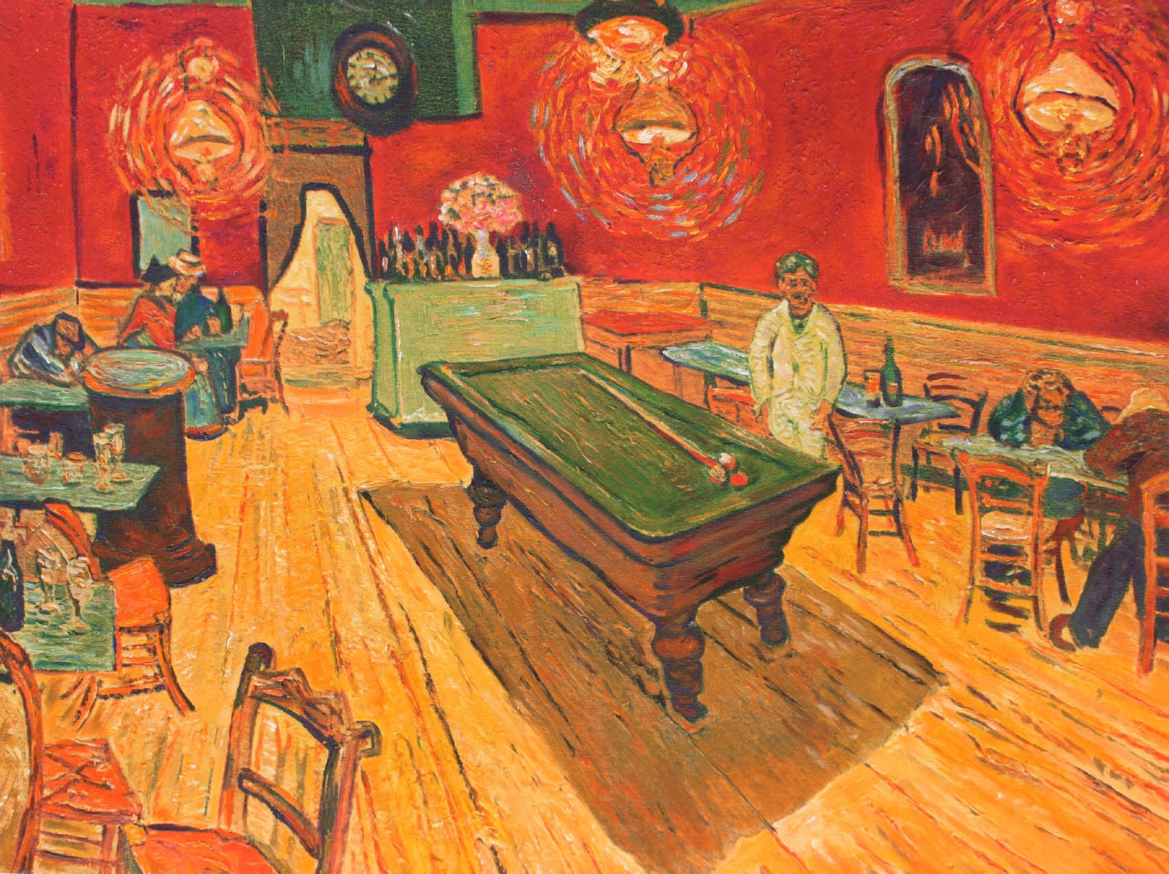 ゴッホ 絵画「夜のカフェ」額縁4色選択可能 作品証明書 展示用フック 限定エディション付複製画 ジークレ