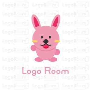No883 可愛いうさぎのロゴ【うさぎ、キャラクター、可愛い、親しみ、クリニック、ショップ、イベント、教育、子供、児童】