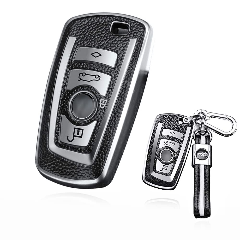 スマート キー ケース キーカバー キー保護 キーホルダー BMW向けの 1 2 3 4 5 6 7 シリーズ X3 X4 Z4 専用 高級 スタイリッシュ 汚れ 滑り 傷 防止 オシャレ 1つのキーシェル