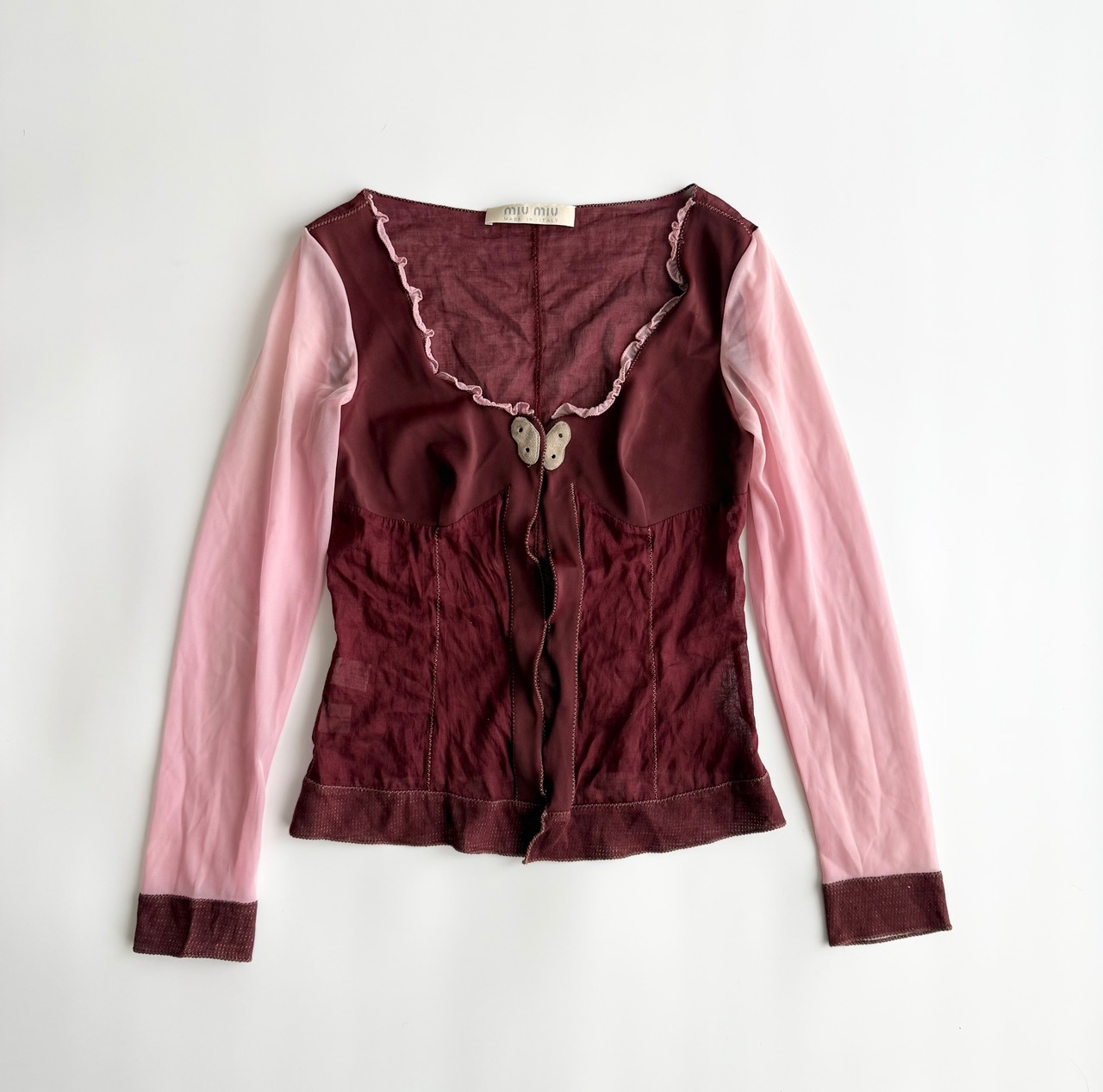 FW1999 MIU MIU LACEL DOCKING SHIRT