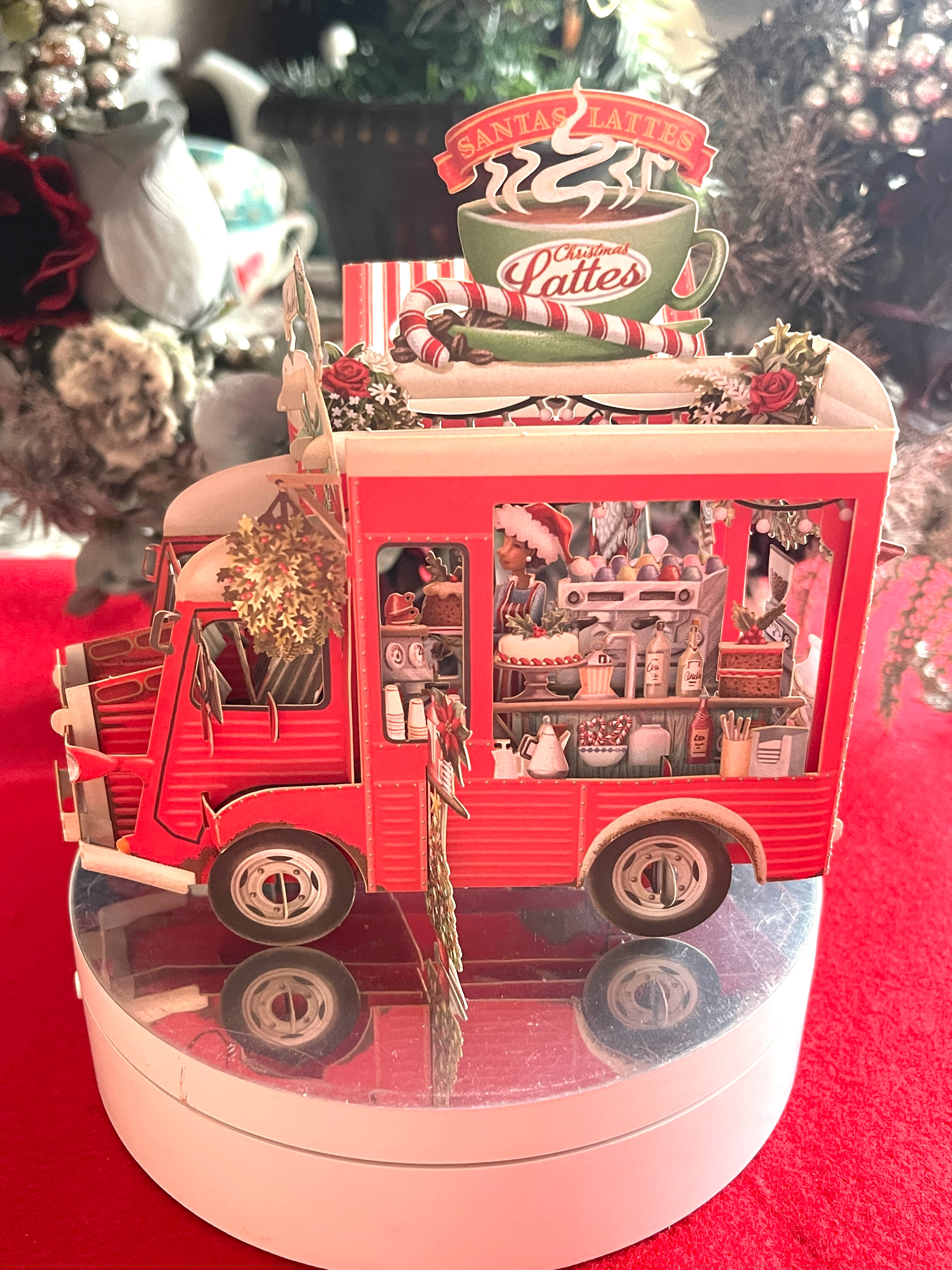 クリスマス コーヒーショップ ミニチュア ドールハウスミニチュアdiyハウスキットクリエイティブコーヒー