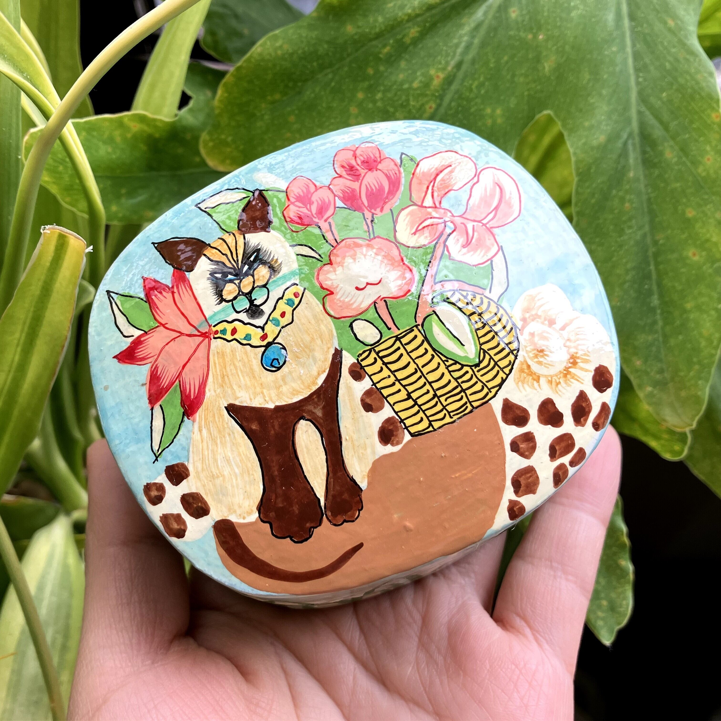 カシミール ペーパーマシュ 蓋付き 小鉢 美術品・アンティーク