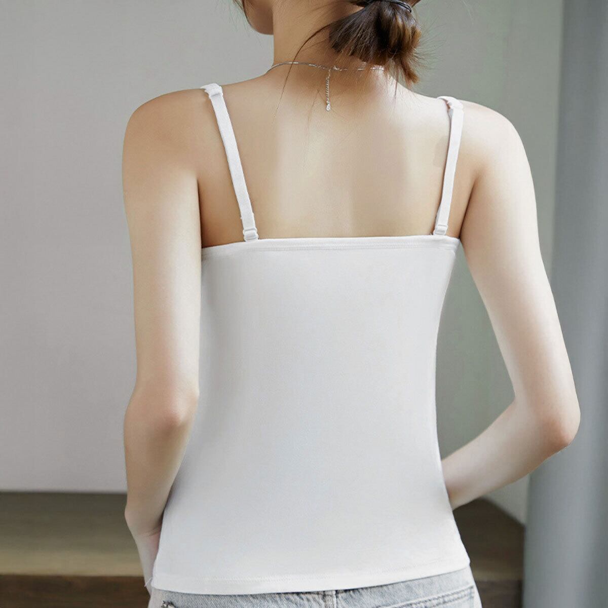 キャミソール カップ付き レディース 春夏 韓国 ブラキャミ ストレッチ シンプル 大人 きれいめ インナー トップス スポーツ ヨガ ダンス Uネック 薄手 柔らかい 大人可愛い 大人女子