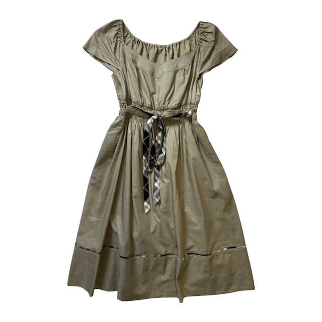 Burberry Blue Label Nova-check Ribbon Dress Beige | sorcierevintage