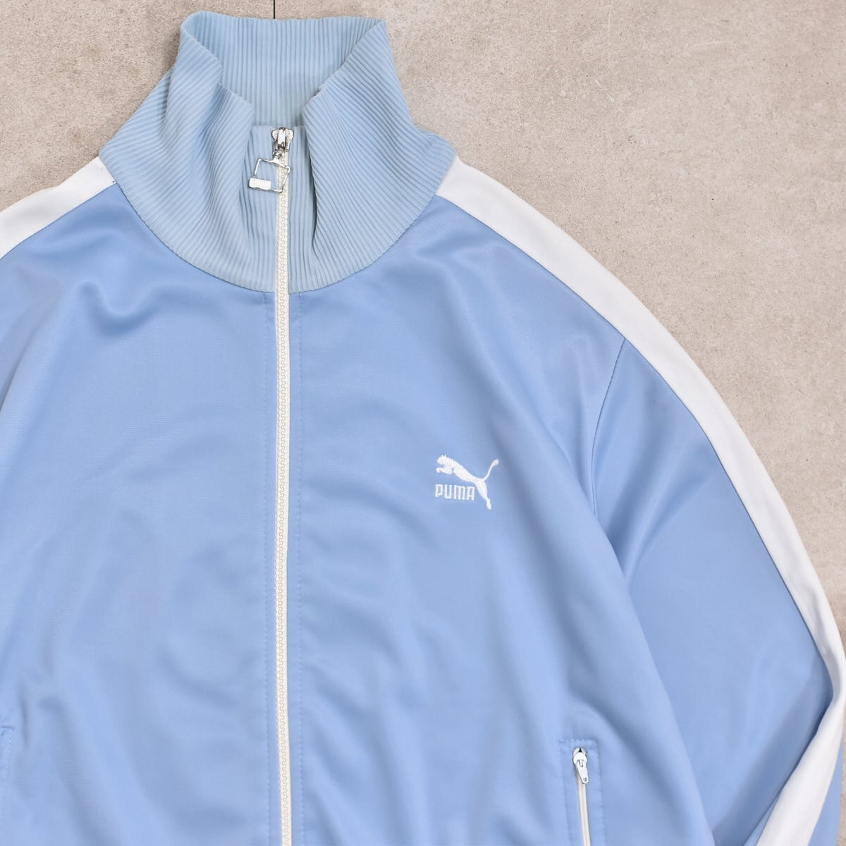 80s puma プーマ ロゴ刺繍 デザイン トラックジャケット ジャージ ヴィンテージ ビンテージ メンズLサイズ