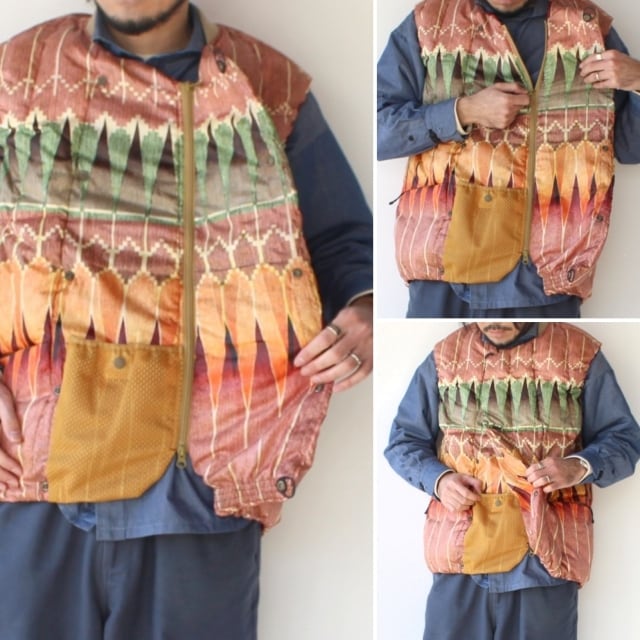 ラスト1点】norbit ダウンベスト Print Middle Layer Down Vest （Red