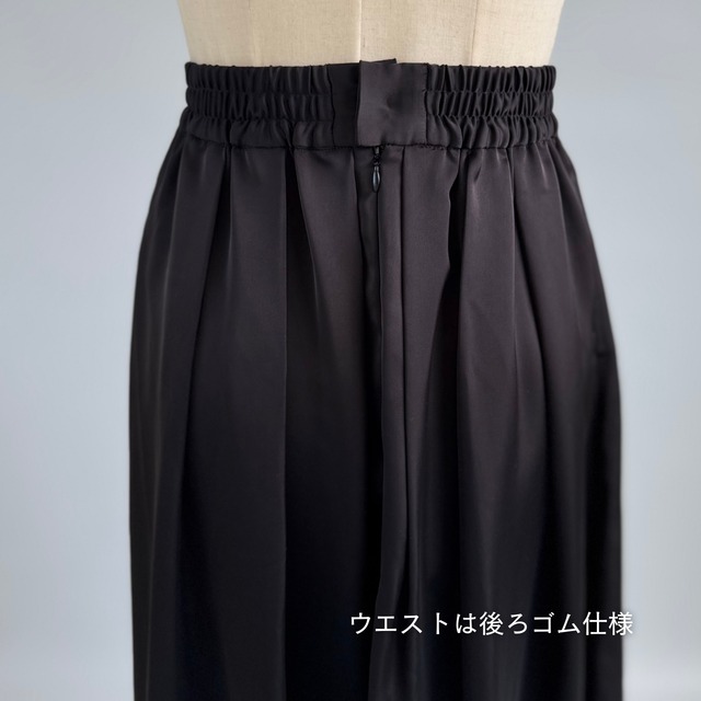 ラスト1点【lelill（レリル）】サテンタックフレアスカート