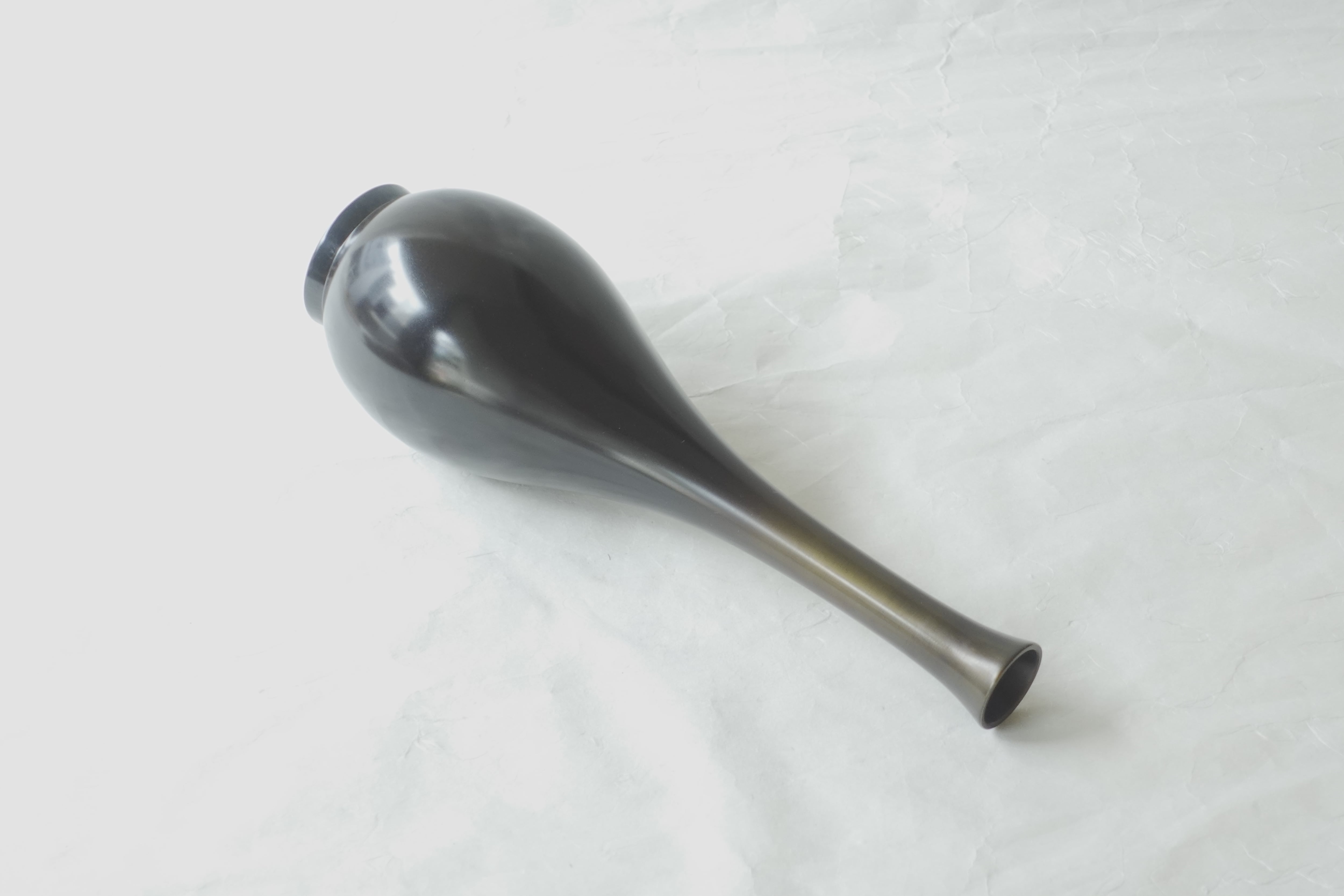 高岡銅器 唐銅（からかね） 花入 鶴首 9寸 | 小林漆陶