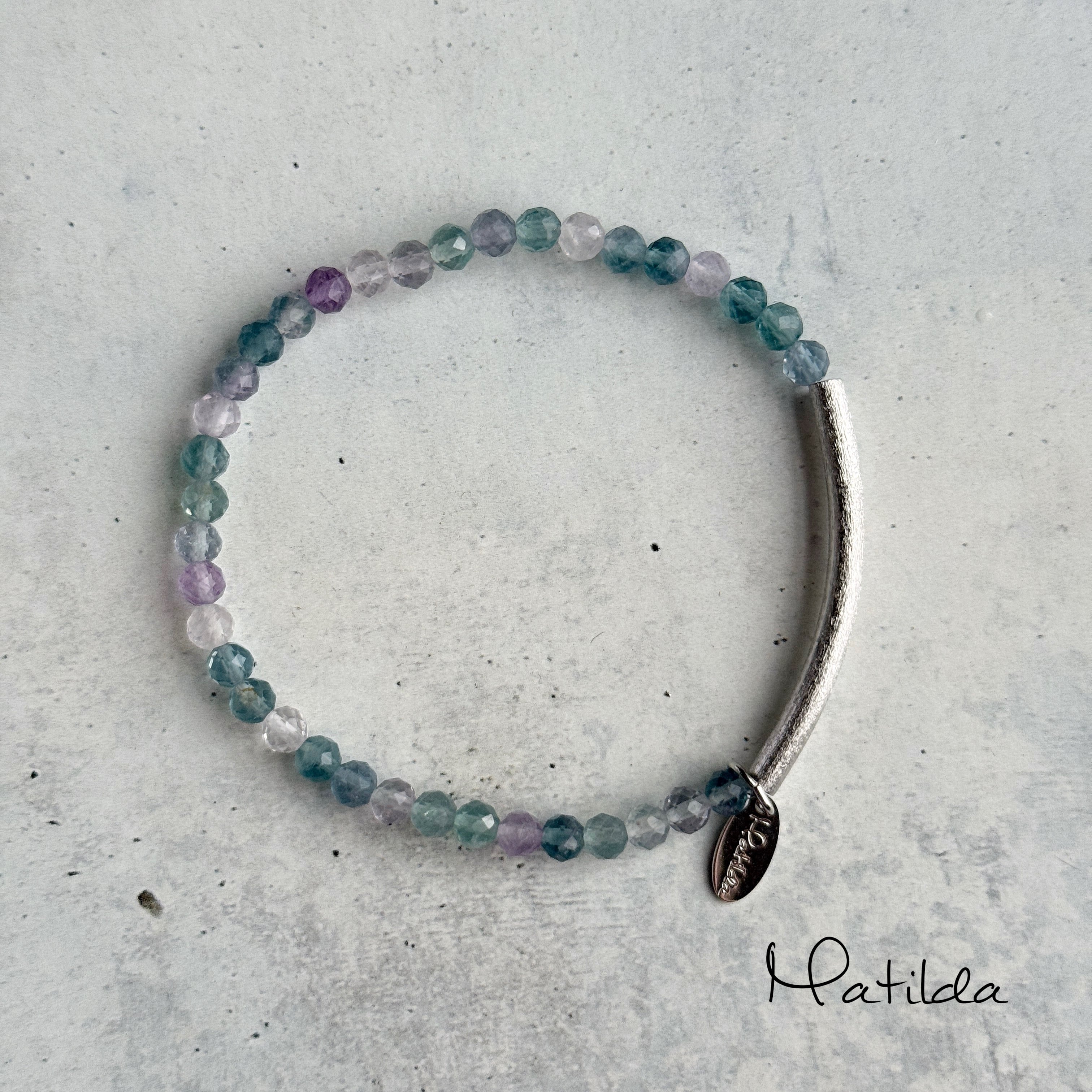 【再販】Tube & stone bracelet(フローライト)