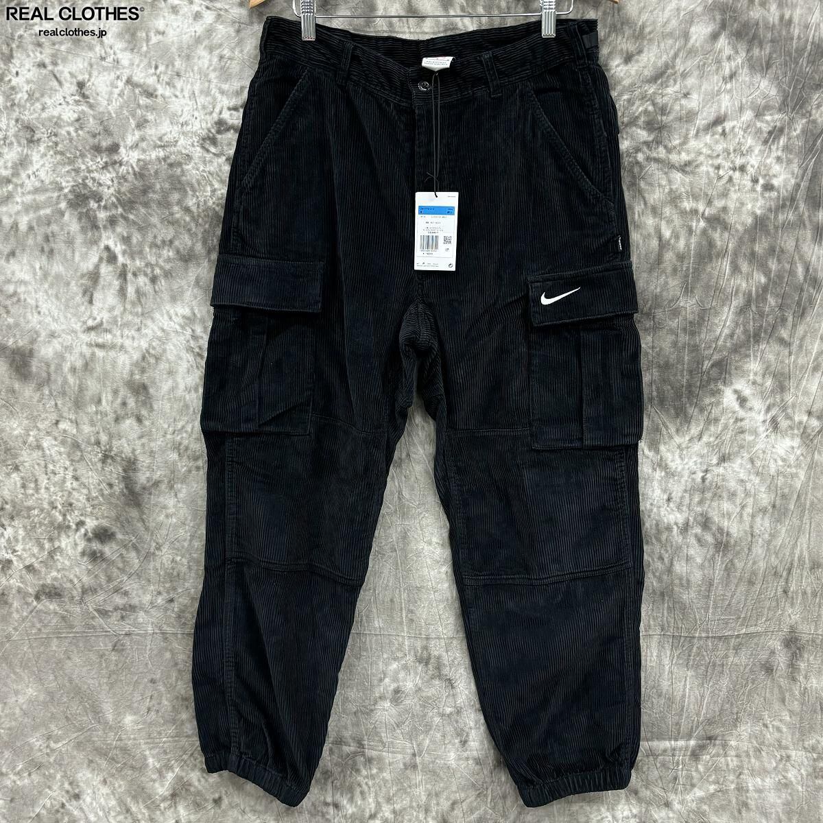 supreme nike コーデュロイカーゴパンツ ブラック L