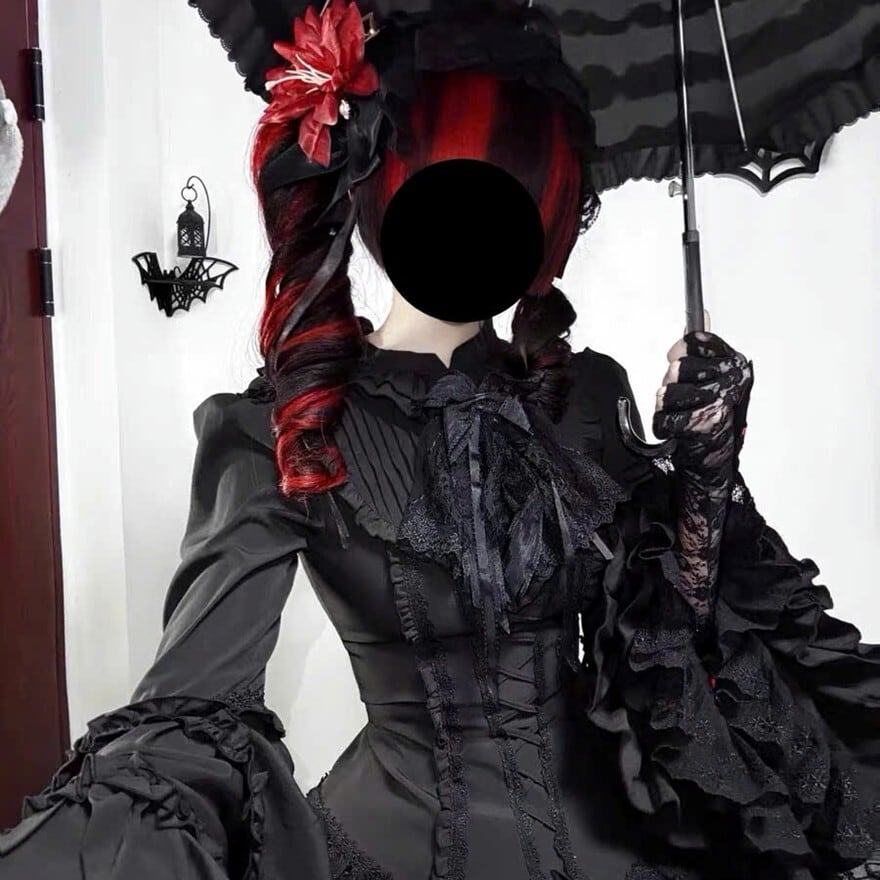 ロリータファッション ゴスロリ セットアップ ドレス 姫袖 蝶ネクタイ