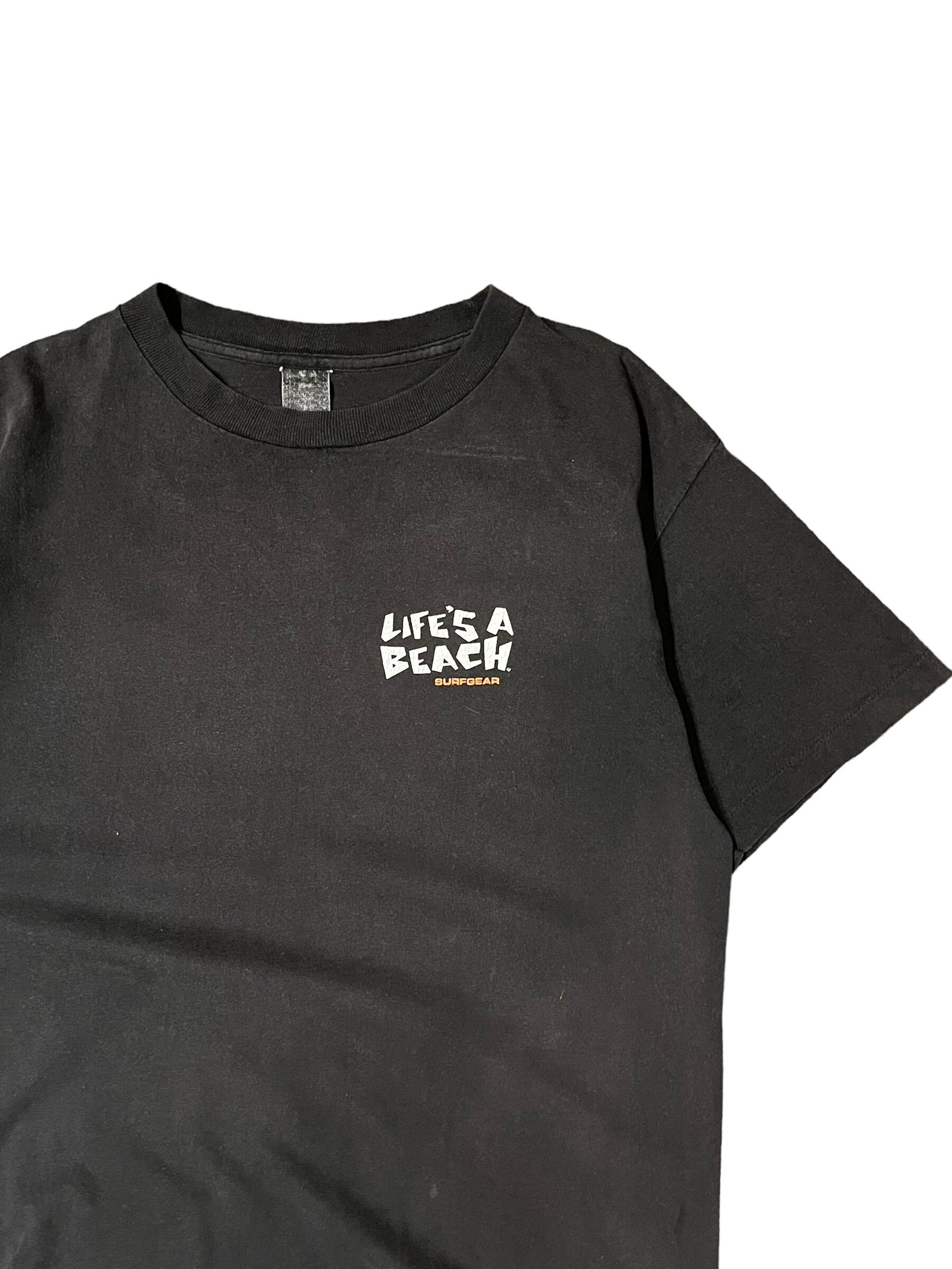 デッドストック 80年代 LIFE'S A BEACH SKULL ライフ ザ ビーチ 総柄 S