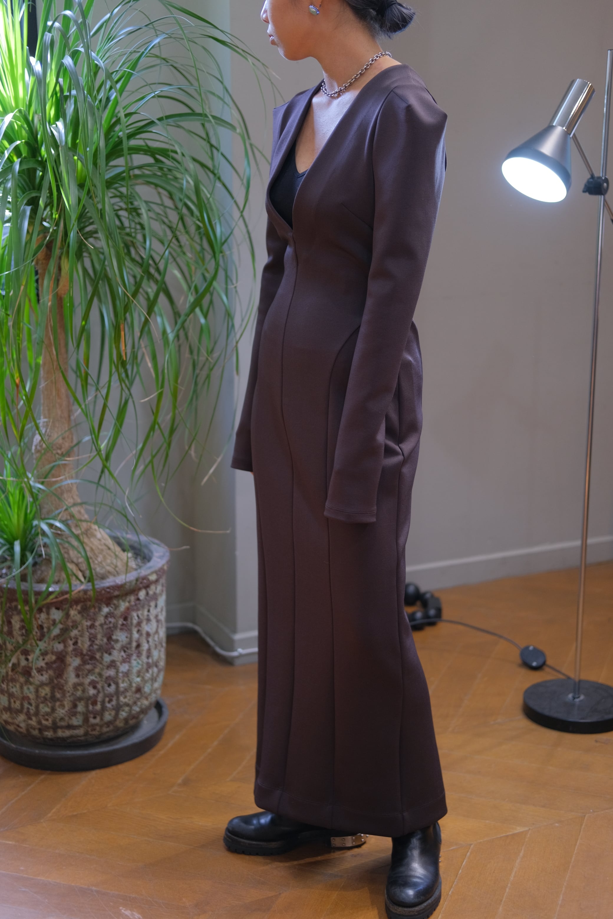 【ゆう】FETICO stretch jersey midi dress FETICO / STRETCH JERSEY FRILLED DRESS | JURK sh