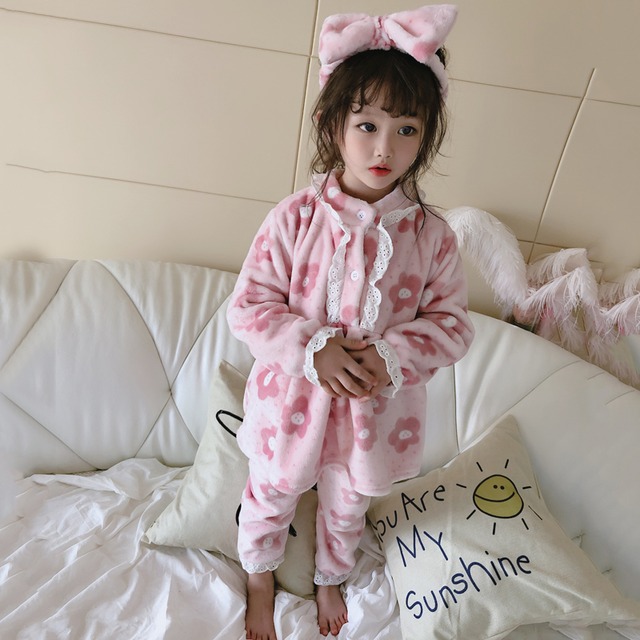 予約商品 2点セット ナイトウェア 寝間着 両面起毛 部屋着 ルームウェア パジャマ セットアップ 可愛い お姫様 キッズ 女の子 もこもこ ふわふわ パジャマ ルームウェア キッズ 子供 姫系 着る毛布 女の子 ボアフリース レース 可愛い フランネル ナイトウェア 長袖 上下