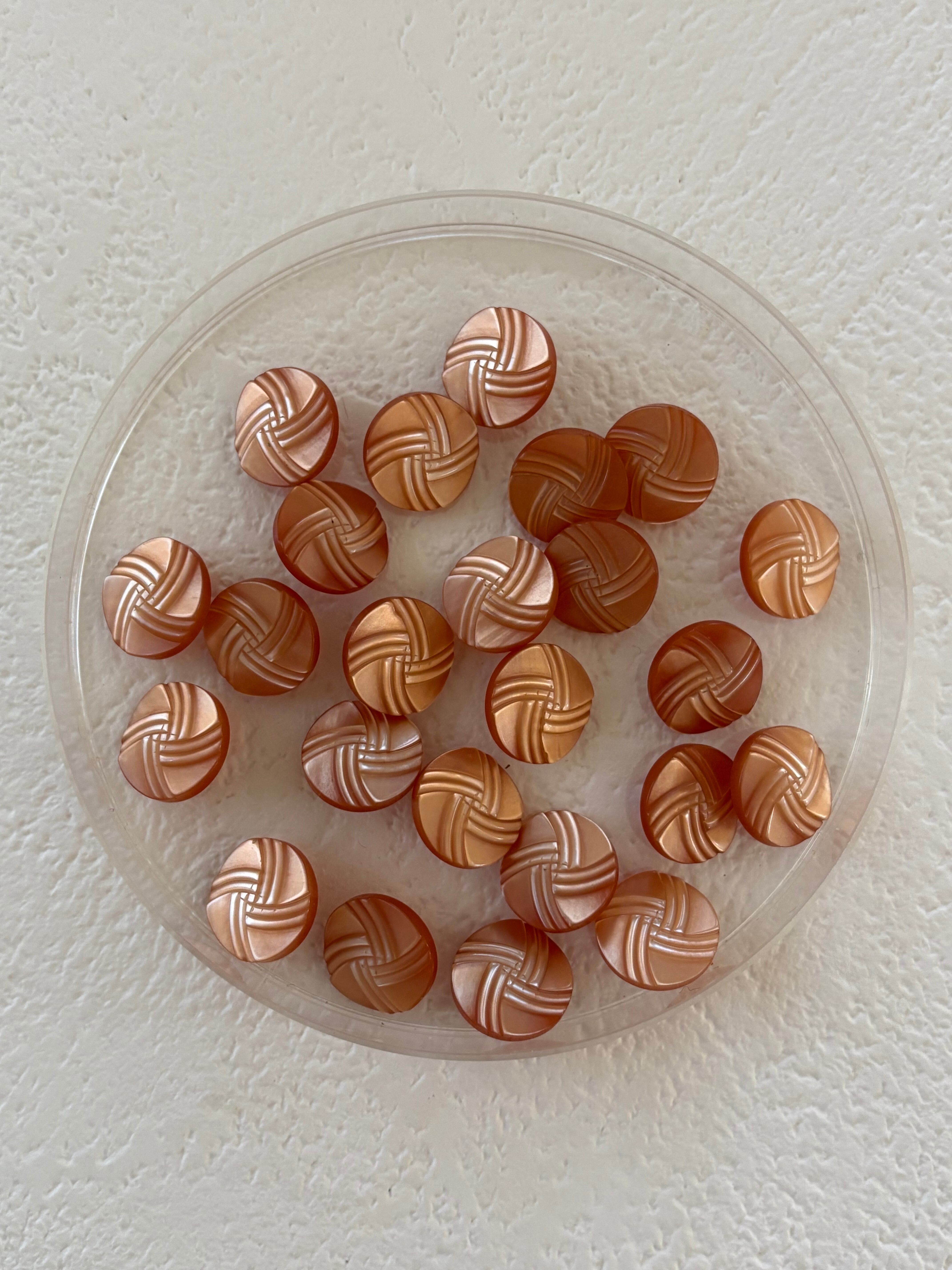 Japanese Vintageボタン レトロボタン 12mm オレンジブラウン アクセサリーパーツ デコレーション材